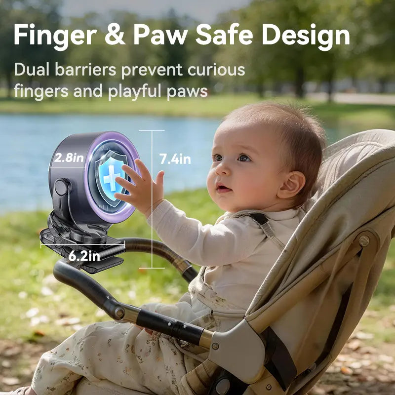 4000mAh Rechargeable Portable Clip on Fan-100-Speed Touch Control, LED Display, 360° Rotate Quiet Turbo Desk Fan, Small Battery Operated USB Fan for Stroller Bed Travel Camping Golf Gym summerwins,dorm essentials,home essentials